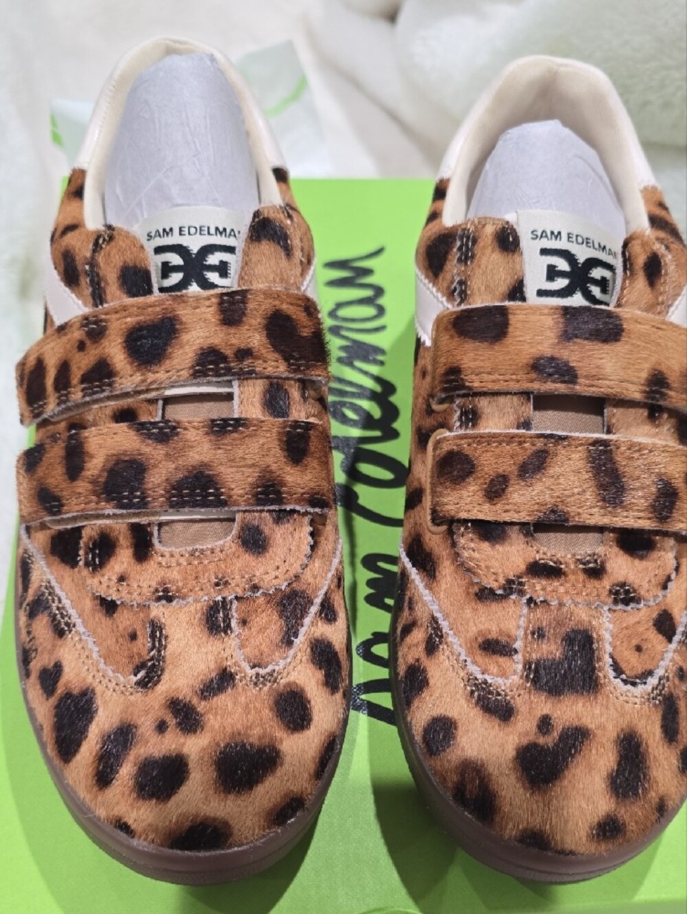 Sam Edelman Leopard-Print Velcro Sneakers in Brown and Black - Picture 5 of 6
